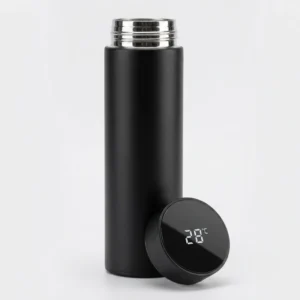 Garrafa Térmica Preta Sensor LED 500ml