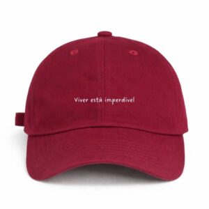 Boné Vermelho Bordô Frase Viver