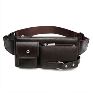 Pochete Masculina Couro PU Marrom
